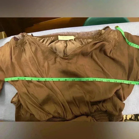 Mustard Seed Elegant Brown Dress with Lace Detail - Picture 7 of 7